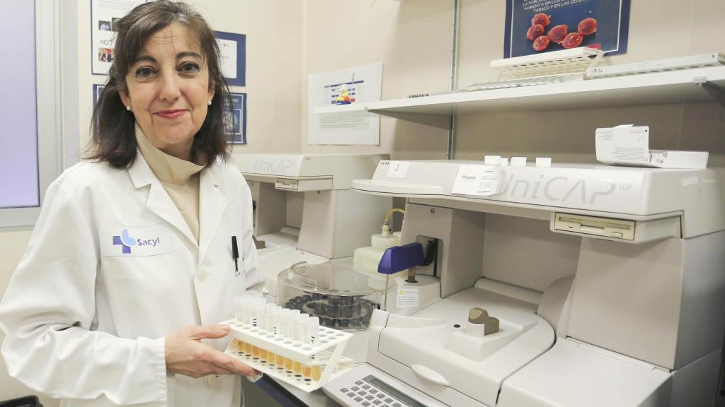 Alicia Armentia hace años, en el Hospital Río Hortega.