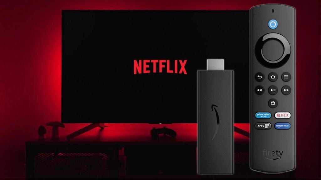 Fotomontaje de Netflix con el Amazon Fire TV