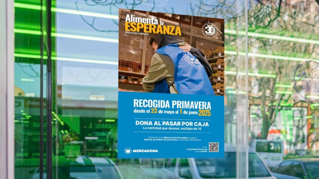 Cartelería en tienda de la Recogida de Primavera 2025.