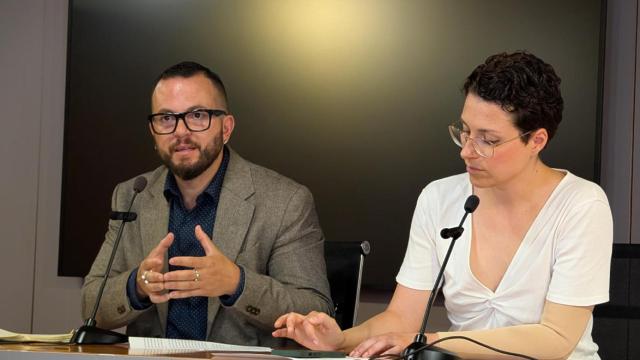 Rafa Mas, portavoz de Compromís, en una reciente comparecencia en el Ayuntamiento de Alicante.