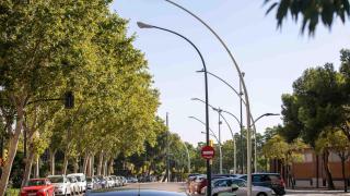 Alumbrado público en Zaragoza, en imagen de archivo.