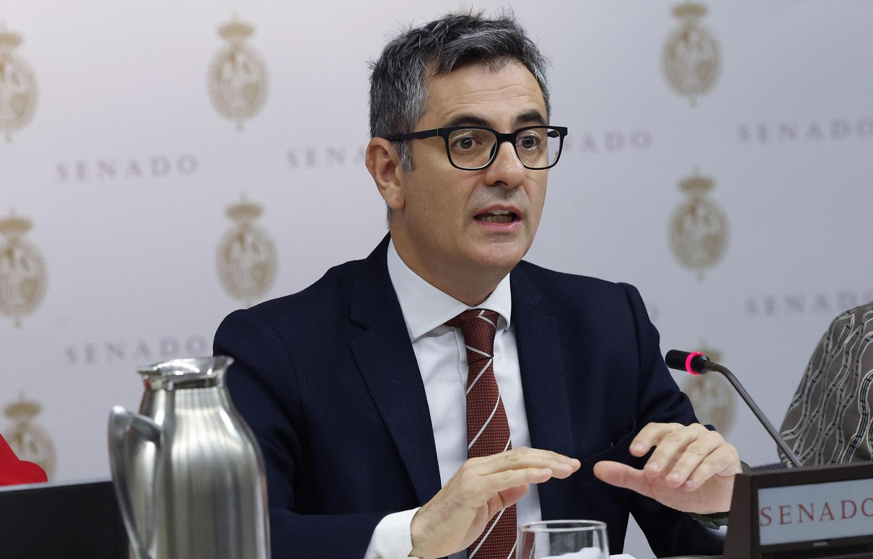 Félix Bolaños este viernes durante su intervención en la Comisión de Justicia del Senado.