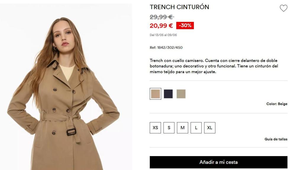 Trench cinturón. Ref: 1842/302/450