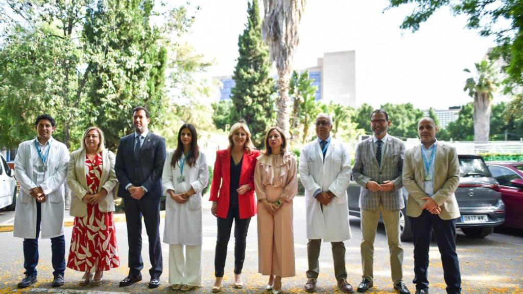 Autoridades en el terreno donde se construirá el Tercer Hospital de Málaga.