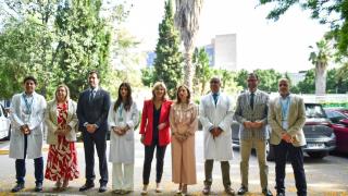 Autoridades en el terreno donde se construirá el Tercer Hospital de Málaga.