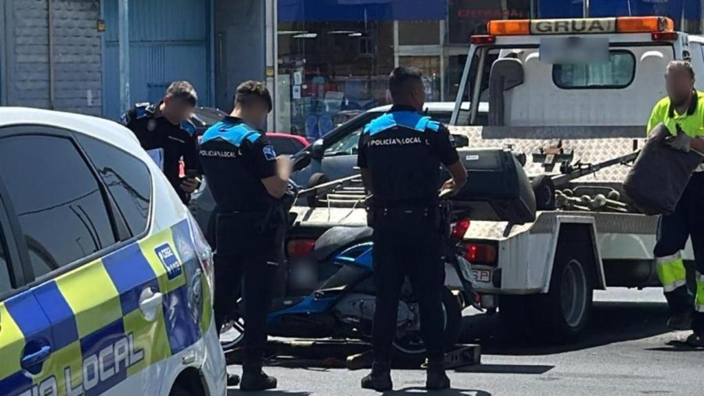 Accidente entre un camión y una moto