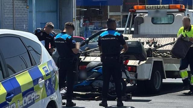 Accidente entre un camión y una moto