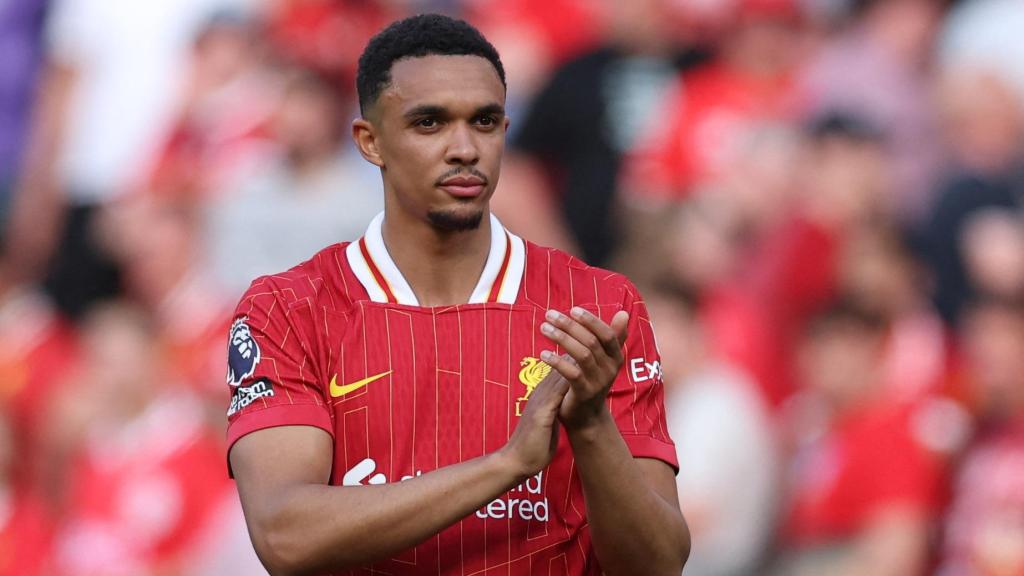 Trent-Alexander Arnold, durante su despedida del Liverpool FC.
