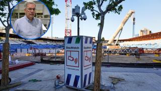 Fernando Martínez, con las obras en La Romareda.