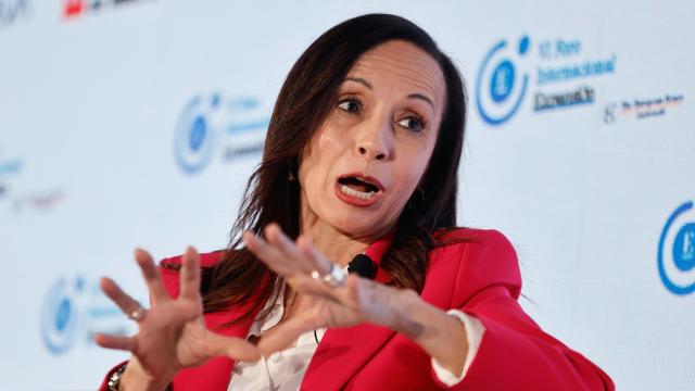 Beatriz Corredor, presidenta de Redeia, en un foro la pasada semana.