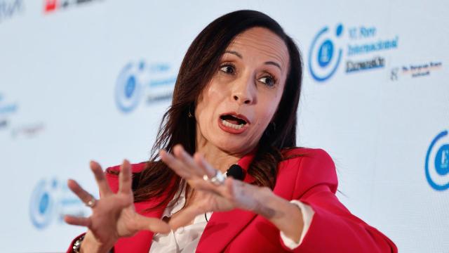 Beatriz Corredor, presidenta de Redeia, en un foro la pasada semana.