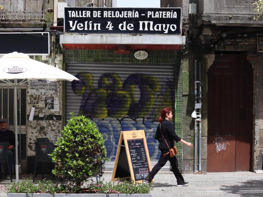 Negocio cerrado en O Calvario, en Vigo