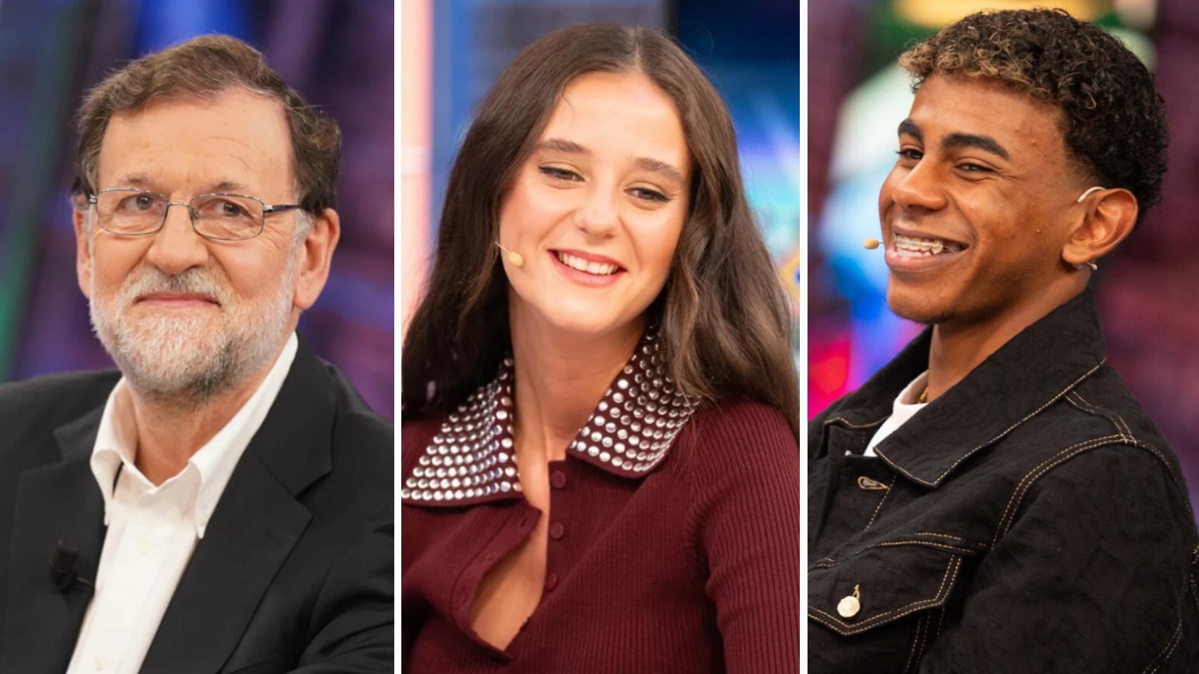 Mariano Rajoy, Victoria Federica y Lamine Yamal en un fotomontaje hecho por BLUPER.