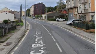 Accidente en la rúa Ramón Franco, en Arzúa.