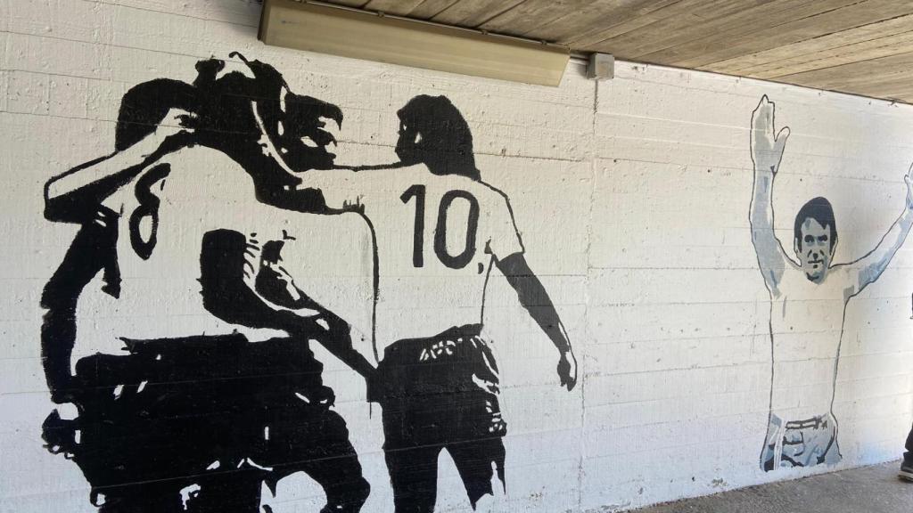 Mural de Violeta en La Romareda.