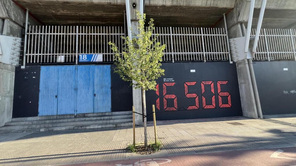 Imagen de la pintada en Riazor.