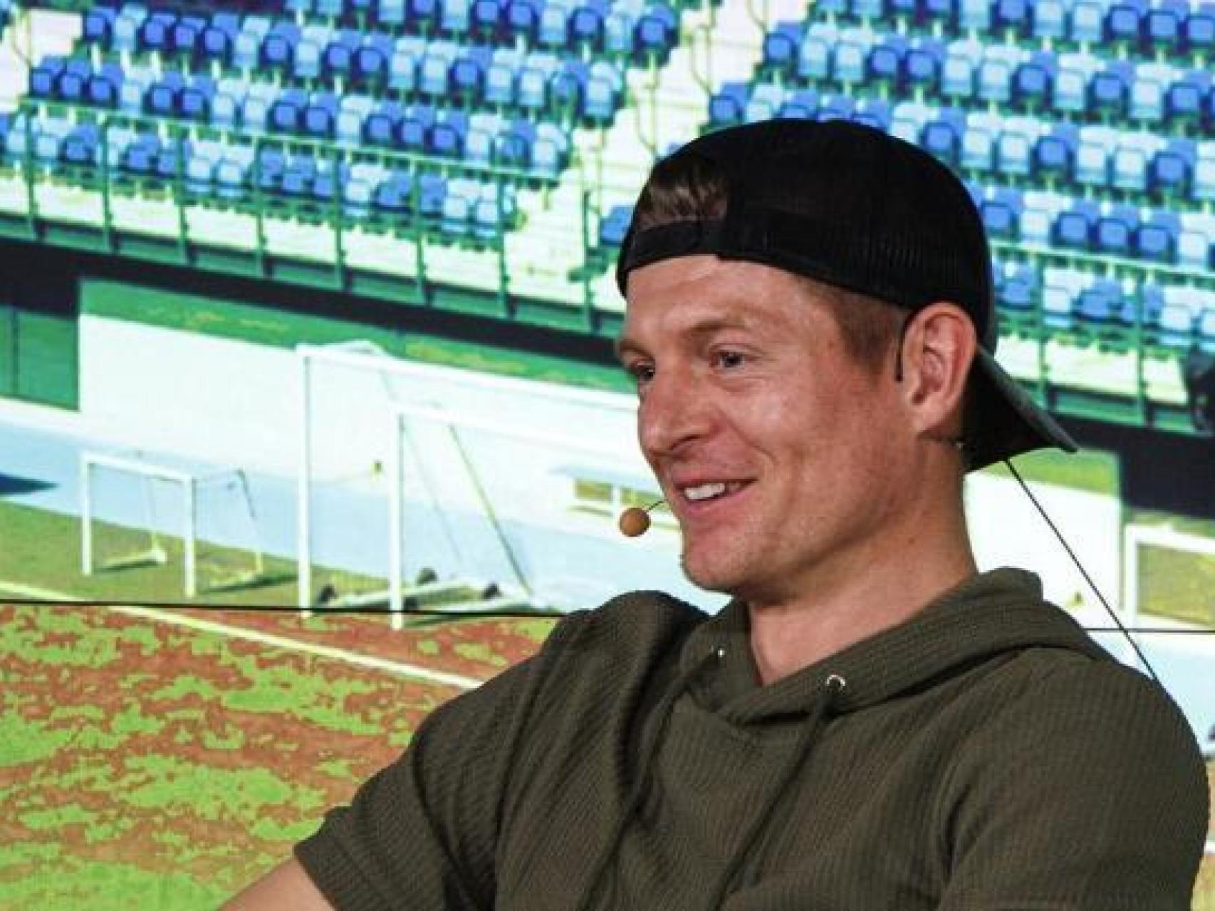 Toni Kroos, durante una charla en un acto del Real Madrid
