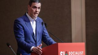 Pedro Sánchez durante su intervención en la Internacional Socialista en Estambul.