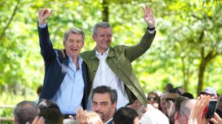 Alberto Núñez Feijoo junto a Alfonso Rueda.
