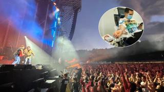 Montaje del festival Músicos en la Naturaleza y un joven donando sangre en Castilla y León