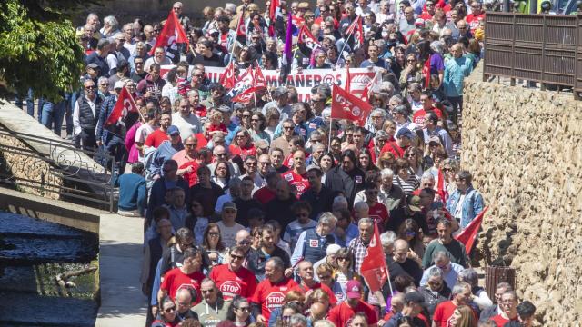 Manifestación por el futuro de la industria del Moncayo en Ágreda (Soria).