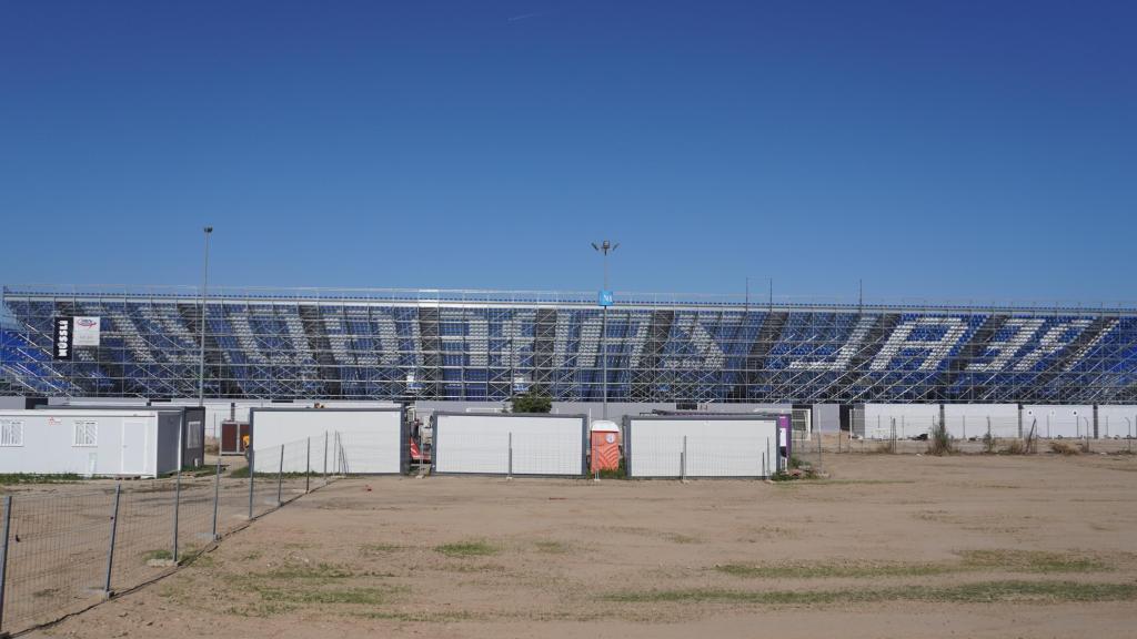 Así está el estadio modular del Real Zaragoza.