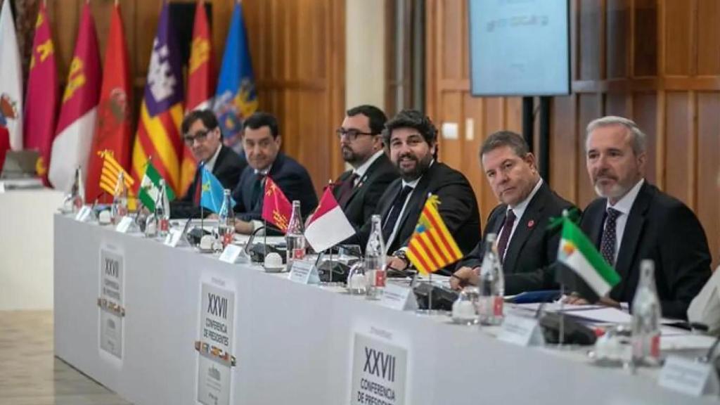 García-Page durante la Conferencia de Presidentes de 2024 en Santander.