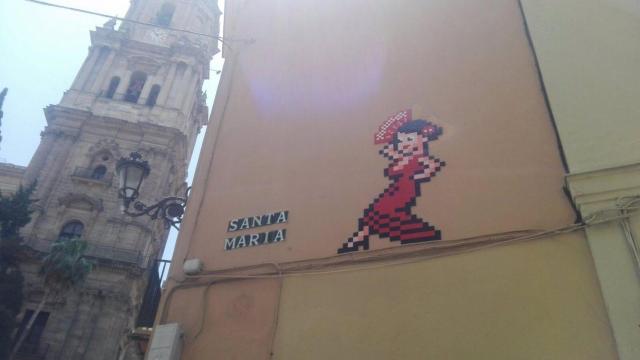 La gitana de Invader en Málaga.