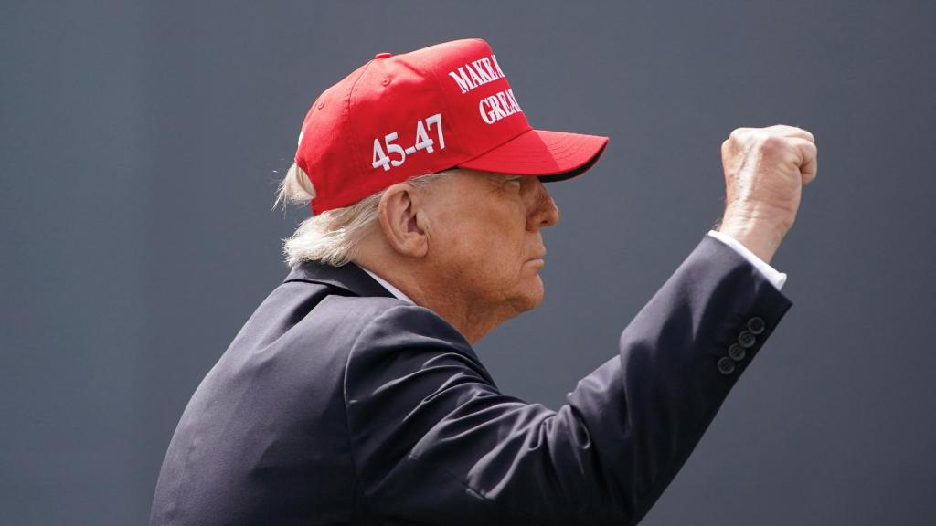 El presidente de Estados Unidos, Donald Trump, en una ceremonia militar este sábado.