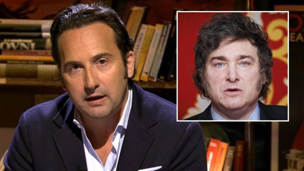 Iker Jiménez y Javier Milei, en un fotomontaje de BLUPER.