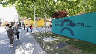 El mensaje con el que han vandalizado el antiguo mural dedicado a Babacar Seck.