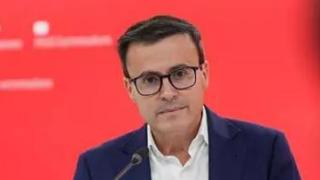 El secretario general del PSOE de Extremadura, Miguel Ángel Gallardo, este lunes.