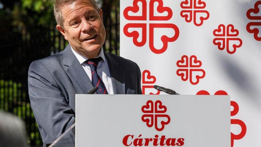 Emiliano García-Page durante su intervención en la inauguración del 'Centro Belén' en Guadalajara.