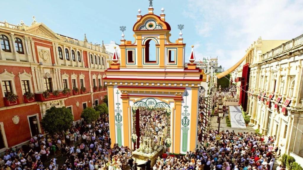 La portada inspirada en la capilla de los Marineros, en la presentación de este lunes.