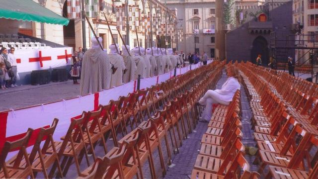 Algunas sillas de las fiestas de Moros y Cristianos de Alcoy.