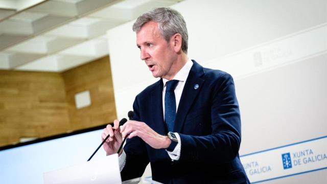 El presidente de la Xunta de Galicia, Alfonso Rueda, en rueda de prensa tras el Consello da Xunta.