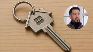 Montaje con llave a una vivienda y César Rivero, inversor inmobiliario.