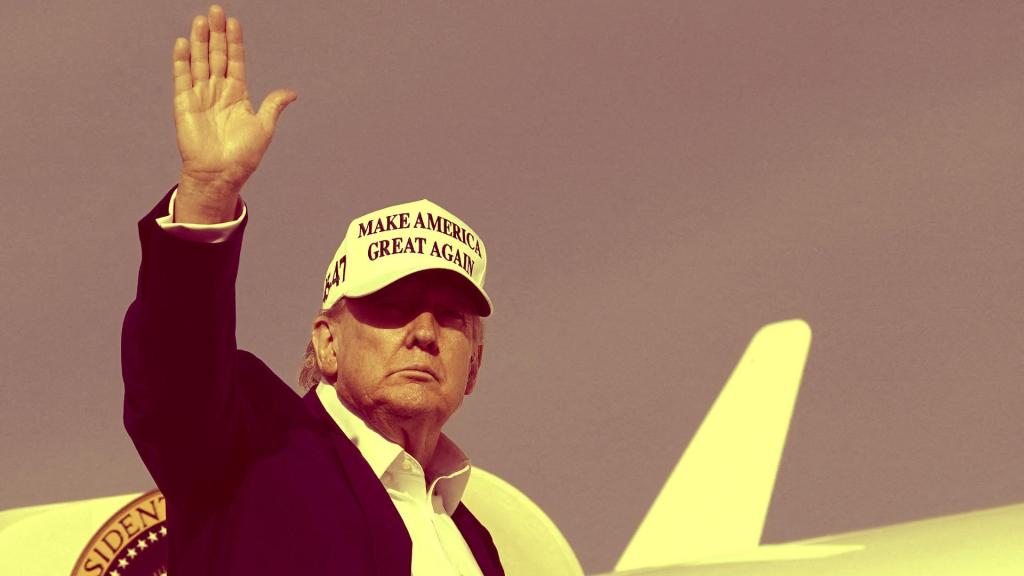 El presidente de Estados Unidos, Donald Trump, en el Air Force One.