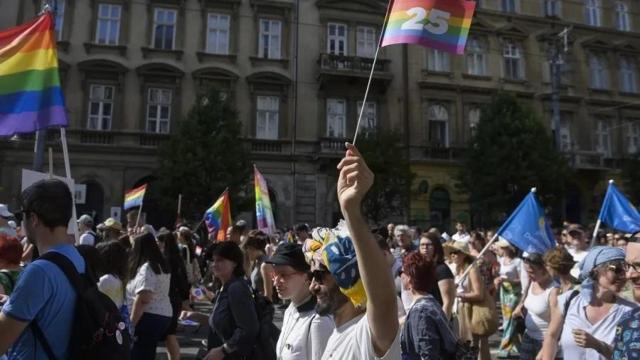 Imagen de archivo del desfile del Orgullo LGTBI en el centro de Budapest, Hungría.