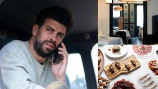 Gerard Piqué junto a dos imágenes del restaurante Lumbre de León