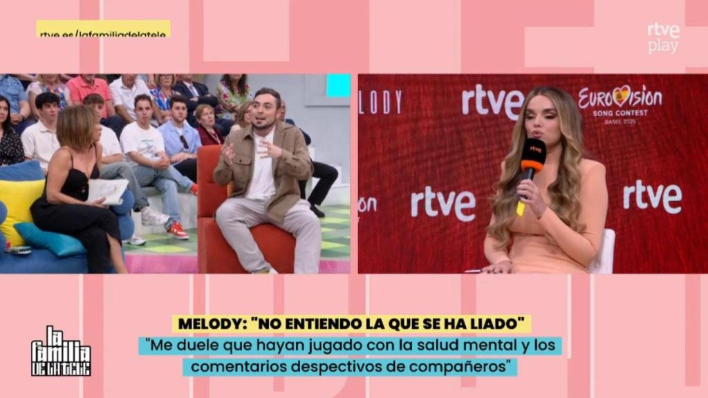 María Patiño y Melody en 'La familia de la tele'.