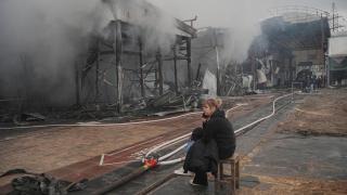 Resultado de un ataque con drones rusos en Járkiv.