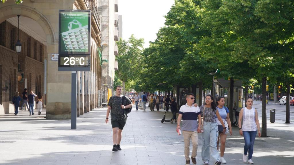 El paseo de la Independencia de Zaragoza, este lunes.