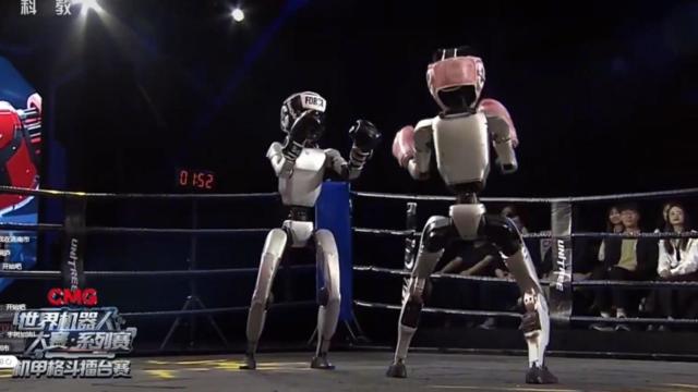 Captura de pantalla de uno de los combates de boxeo de los robots.