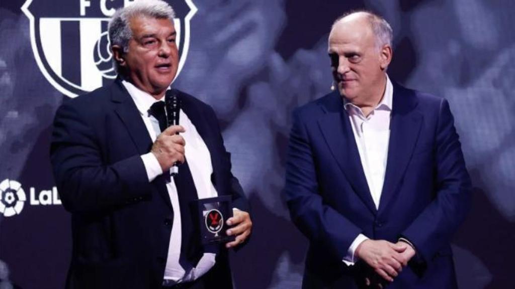 Joan Laporta y Javier Tebas, juntos en un acto REDES