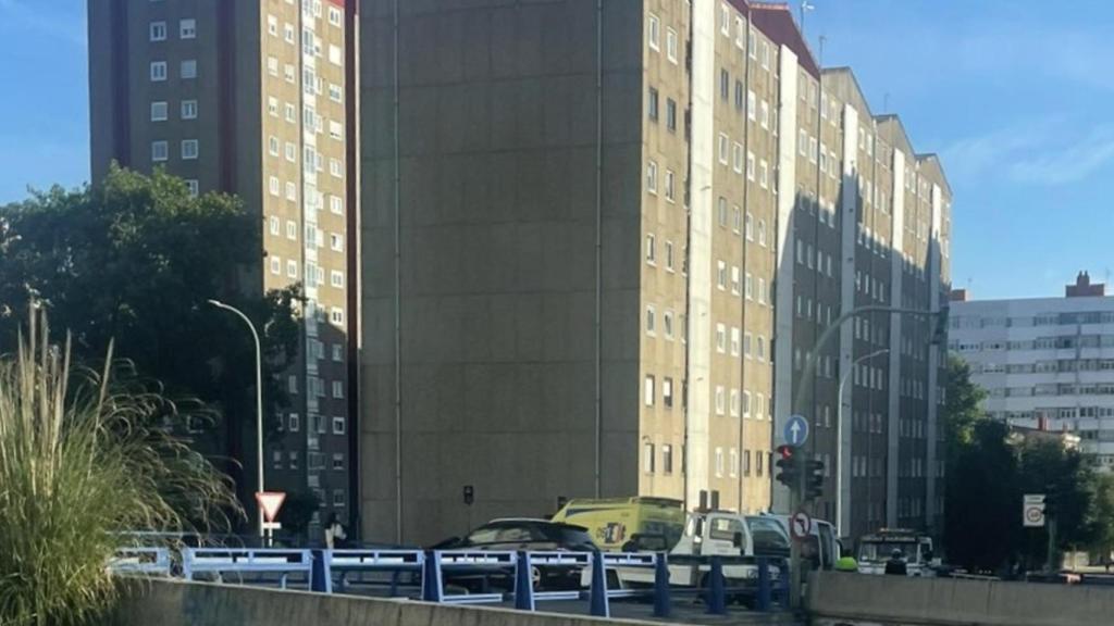 Accidente entre dos coches en A Coruña este martes.