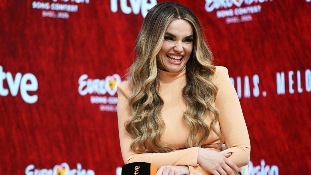 Melody, en la rueda de prensa de este lunes.