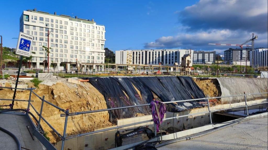 Viviendas en construcción en el barrio de Xuxán en A Coruña.