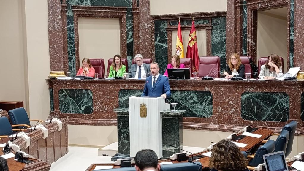 El portavoz del PP en la Asamblea Regional, Joaquín Segado, este martes.