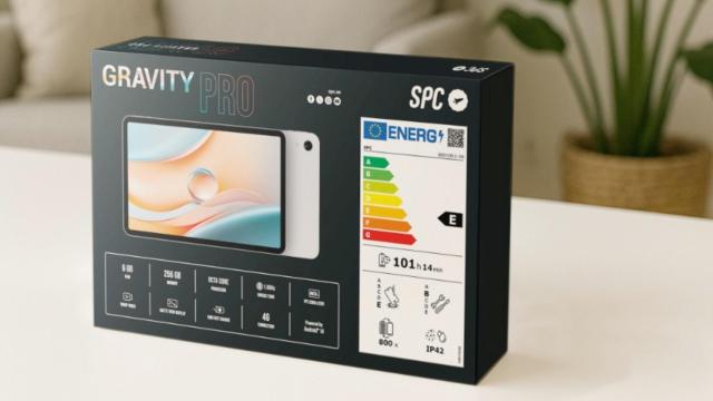 Etiqueta en una caja de una tablet Android